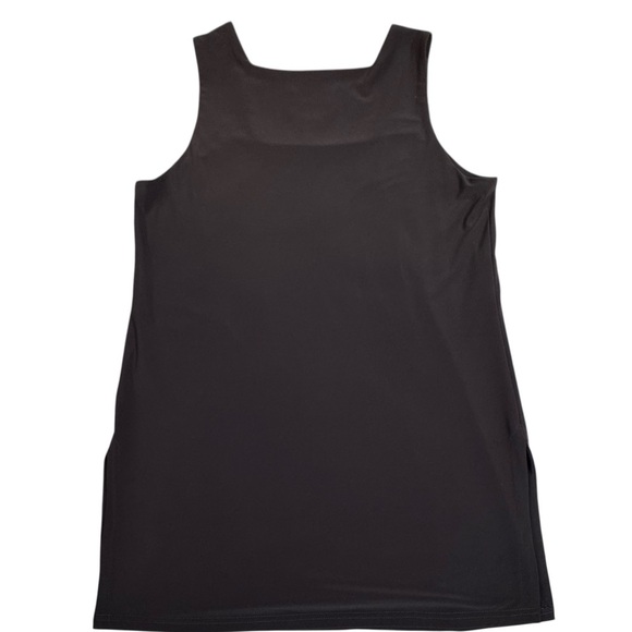 Joseph Ribkoff Square Neck Sleeveless Tunic Side Slits Mocha Brown US 12 - Picture 2 of 8